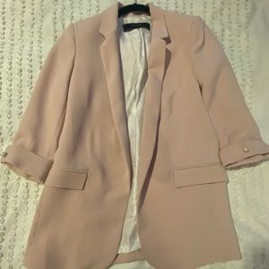 Long Zara Basic pink blazer